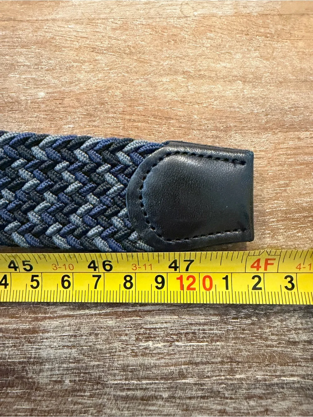 Tommy Bahama Men’s Stretch Braided Leather Trim Belt Navy Gray Black L/XL 38-42